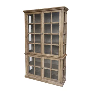 CHIC ANTIQUE MARSEILLE VITRINESKAB M/4 LÅGER GENBRUGSTRÆ - 196