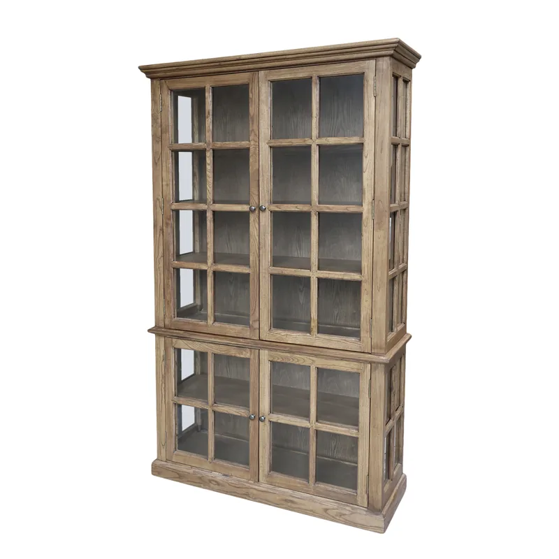 CHIC ANTIQUE MARSEILLE VITRINESKAB M/4 LÅGER GENBRUGSTRÆ - 196