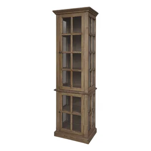 CHIC ANTIQUE MARSEILLE VITRINESKAB M/ 2 LÅGER / HYLDER NATUR - 196
