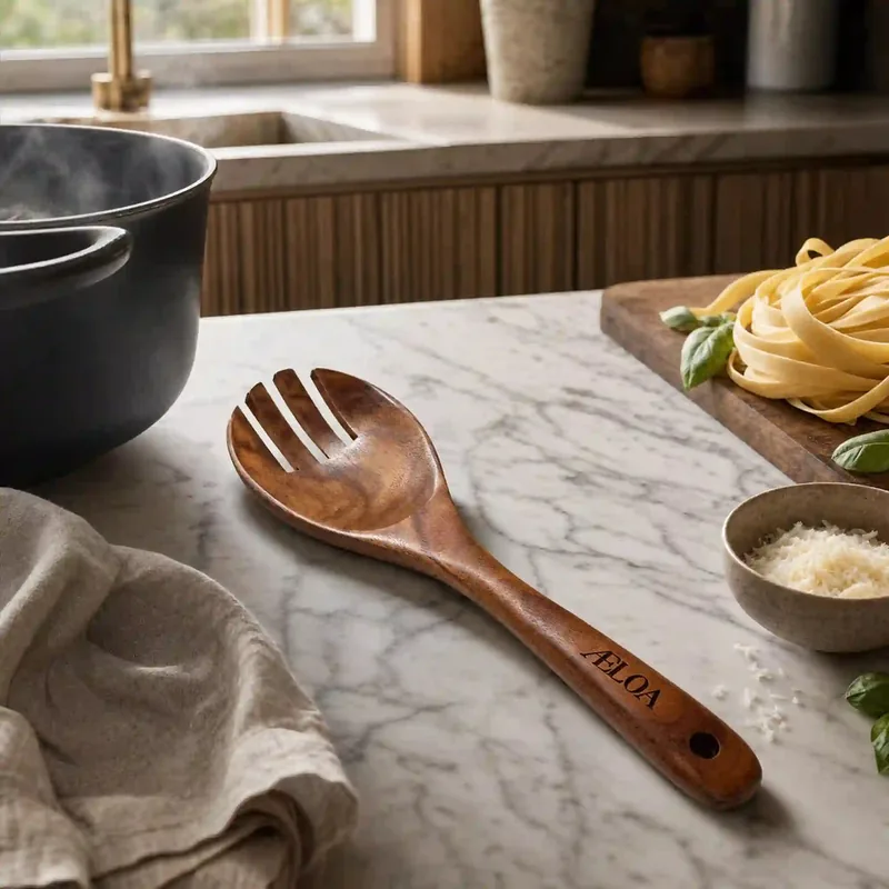 Pastaske i Akacietræ - Plastikfri Ske til Spaghetti