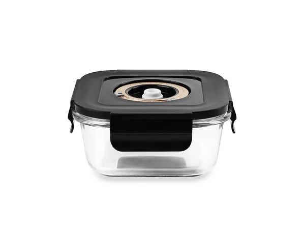 Square vacuum glass container - 525ml