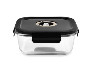 Square vacuum glass container - 1230ml