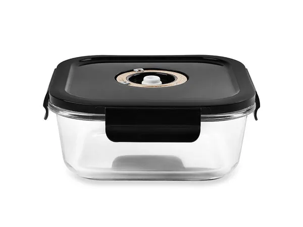 Square vacuum glass container - 1230ml