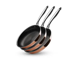 Copper hybrid non-stick frying pan set - 3 pcs
