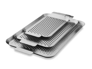 Stainless steel bbq trays - 3pc