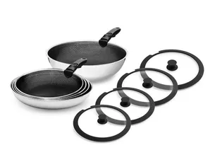 Mixed frying pan with detachable handle 5-pc set