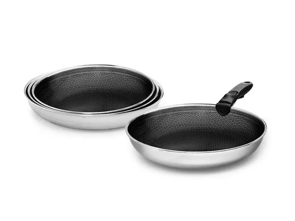 Frying pan with detachable handle 4-pc set