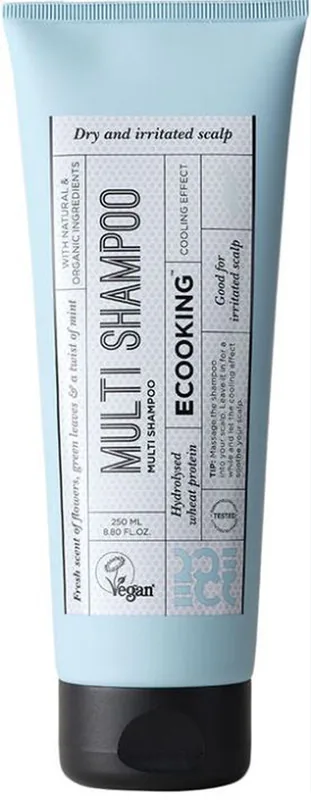 Ecooking multi shampoo fresh scent of flowers green leaves & a twist of mint 250ml