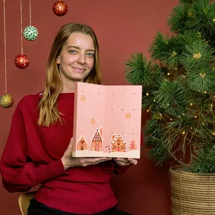 Retro julekalender uden alkohol - god til børn - 200g - Chokolade julekalender til børn