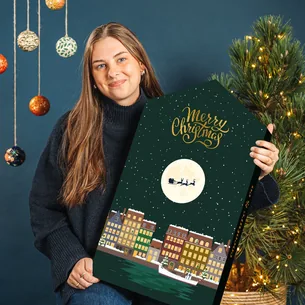 Kæmpe chokolade-julekalender 2026 - luksus Cocoture kalenderhus - 1265g
