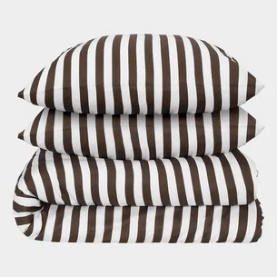 Bambus sengetøj hvid/brun bred 200×220