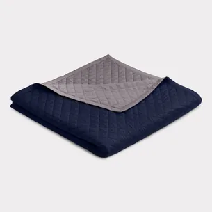 Bambus sengetæppe navy/koksgrå 260x260