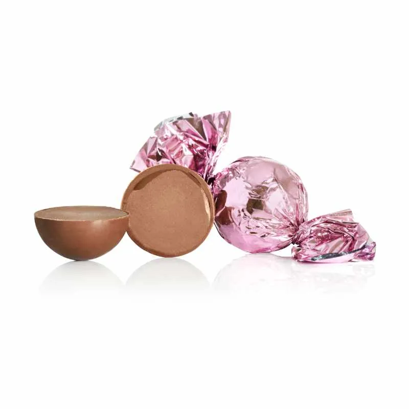 Fyldte chokoladekugler m/ appelsin - Lyserød - 1 kg