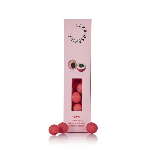 Tokyo - Sød lakrids med hvid chokolade og hindbær - 170g