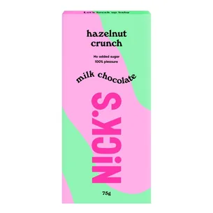 Nicks Milk Chocolate, Hazelnut crunch, 75 g