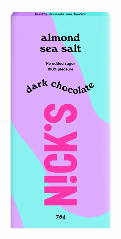 Nicks Milk Chocolate, Almond Sea Salt, 75 g