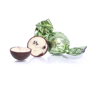Fyldte chokoladekugler med sour cherry - Pastalgrøn - 1kg