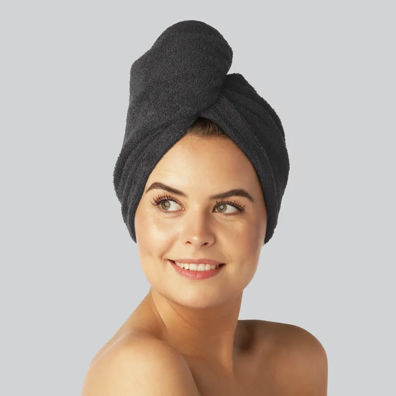Bambus hårturban sort