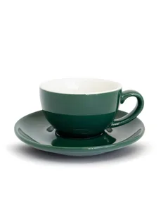 Keramisk espresso kop m. underkop (9 cl)  Grøn