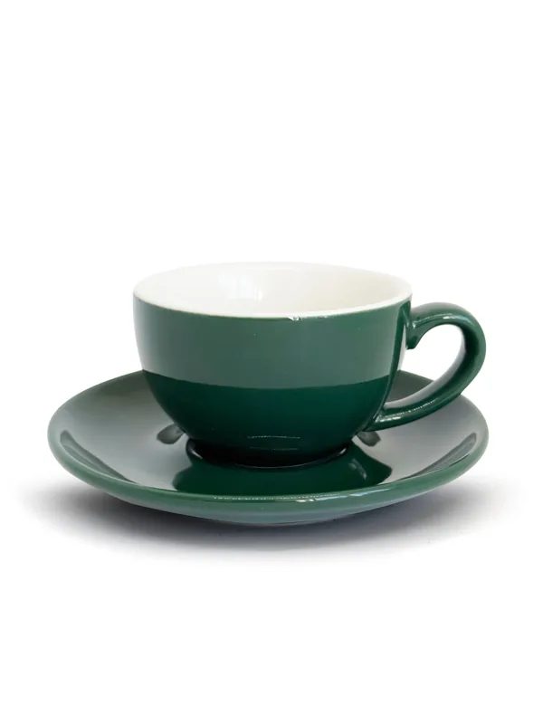 Keramisk espresso kop m. underkop (9 cl)  Grøn