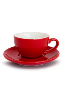 Keramisk espresso kop m. underkop (9 cl)  Rød