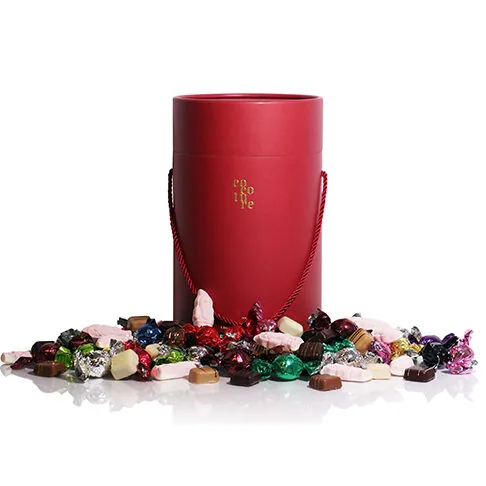 Kæmpe gavetønde med fyldt chokolade, konfekt og juleskum fra Cocoture - 2kg