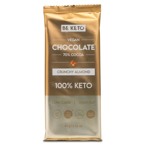 BeKeto KETO Chocolate, Chrunchy Almond, 80 g