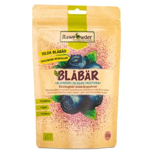 RawPowder Blåbærs pulver ØKO, 125 g