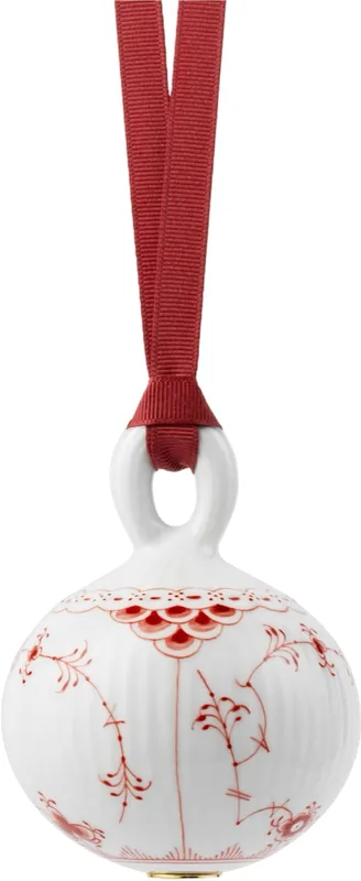 Christmas Bauble 9,5cm Red Fluted HL