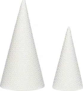 Keramikvasesæt Hübsch Wymond 2 stk hvid julepynt Ø6/Ø9 x H13/19 cm