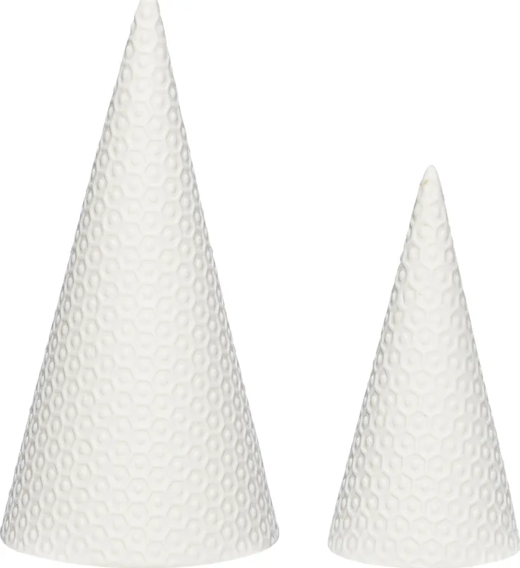 Keramikvasesæt Hübsch Wymond 2 stk hvid julepynt Ø6/Ø9 x H13/19 cm