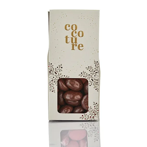 Pebernødder med chokolade i grå Cocoture æske - 90g