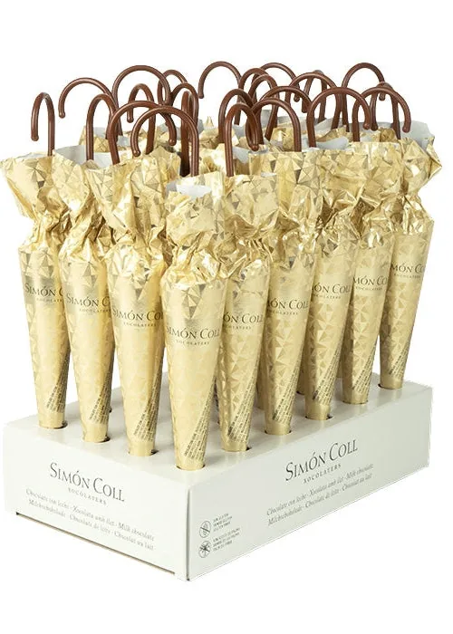 Chokolade paraply med guld papir