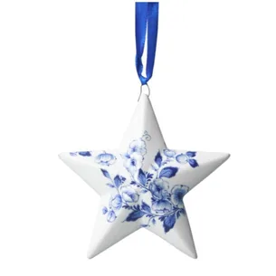 Julepynt Julestjerne Keramik Delftblå 8 cm - Heinen Delfts Blauw