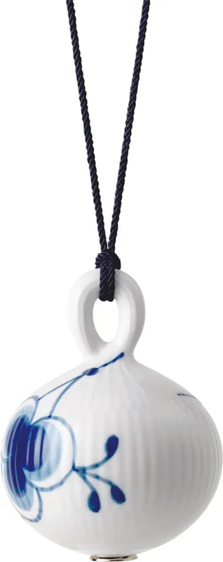 Blå Mega Riflet Julekugle #1 9,5 cm