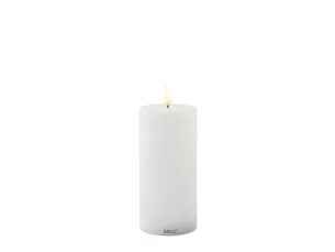 Sirius Sille Genopladelig Bloklys Ø7,5 x 15 cm, Hvid