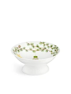 Kähler Hammershøi Christmas Bowl on stand Ø23 cm - White w. deco