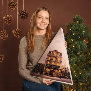 Julekalenderen til chokolade og marcipan-elskeren i hvid - Cocoture - 270g - Chokolade Julekalender