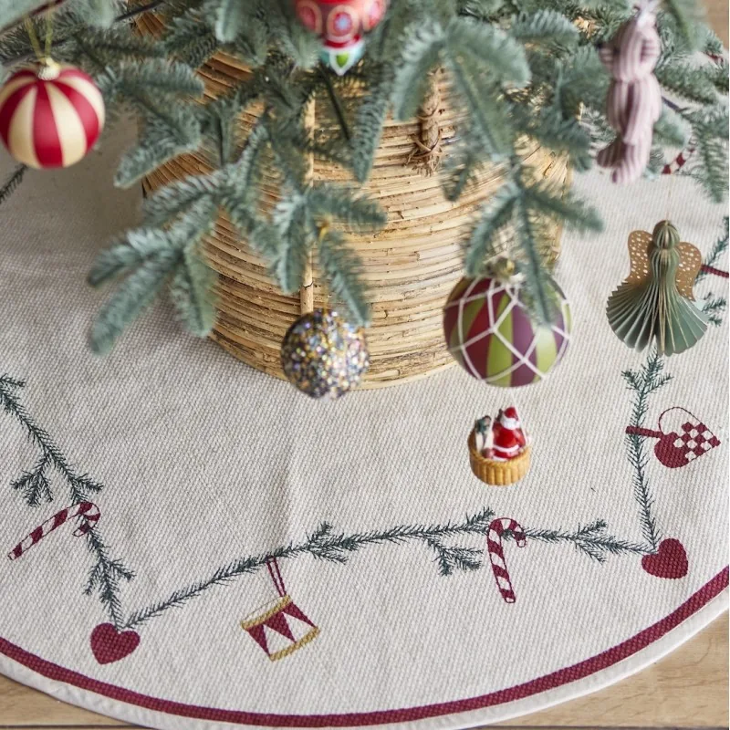 Juletræstæppe "Yule" m/ julemotiver - Bloomingville Ø: 110