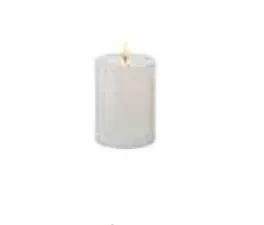 Sirius Sille Genopladelig Bloklys Ø7,5 x 10 cm, Hvid