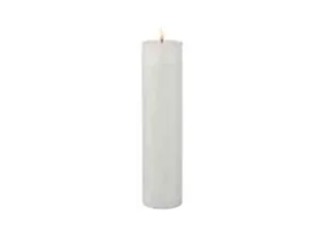 Sirius Sille Genopladelig Bloklys Ø7,5 x 30 cm, Hvid