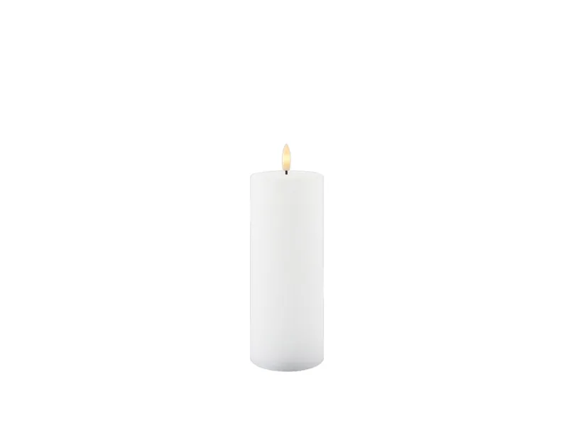 Sirius Sille Genopladelig Bloklys Ø7,5 x 20 cm, Hvid