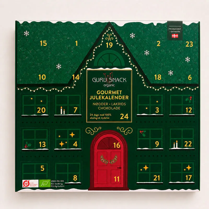 Snackjulekalender med nødder og lakrids | Guru Snack