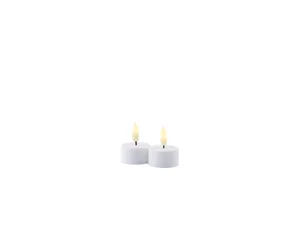 Sirius Sille Genopladelig Fyrfadslys Ø4 x 2,2 cm, Hvid, 2 stk.