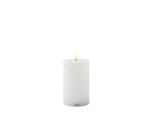 Sirius Sille Genopladelig Bloklys Ø7,5 x 12,5 cm, Hvid