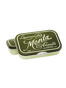Lakridspastiller ren lakrids i metalæske 40 gram - Grøn