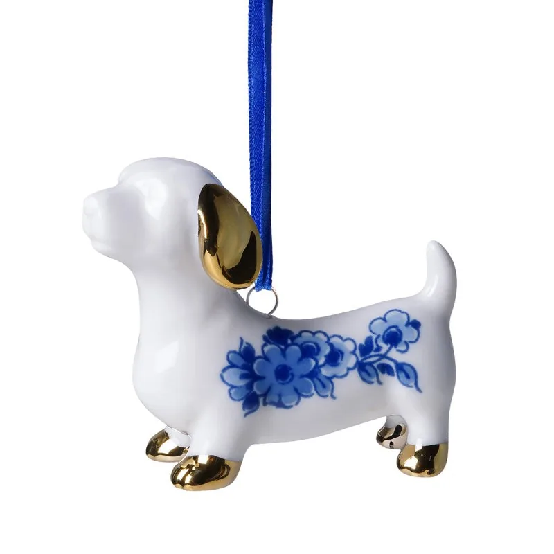 Dekoration  Gravhund i Delfts Blå keramik | Heinen Delfts Blauw