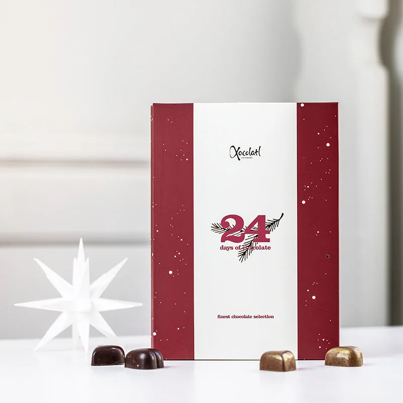 Julekalender med små fyldte chokolader | Xocolatl