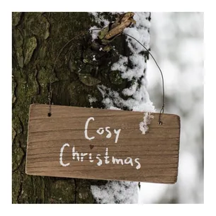 Træskilt m/ tråd "Cosy Christmas" - Ib Laursen