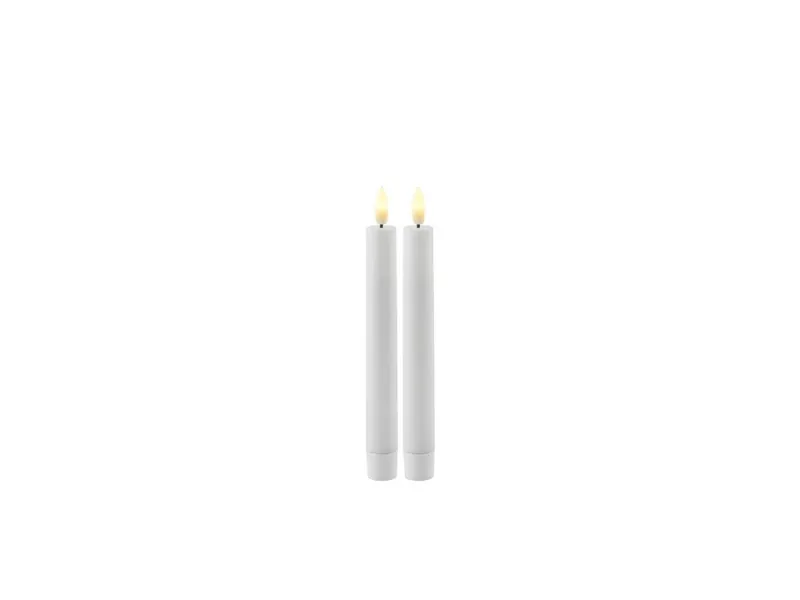 Sirius Sille Genopladelig Kronelys 2-pak Ø2 x 20 cm, Hvid